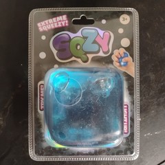 Sunny Days SQZY Squeezy Cube Light‑Up Squishy 3” Blue Gel Fidget – NeeDoh Styl