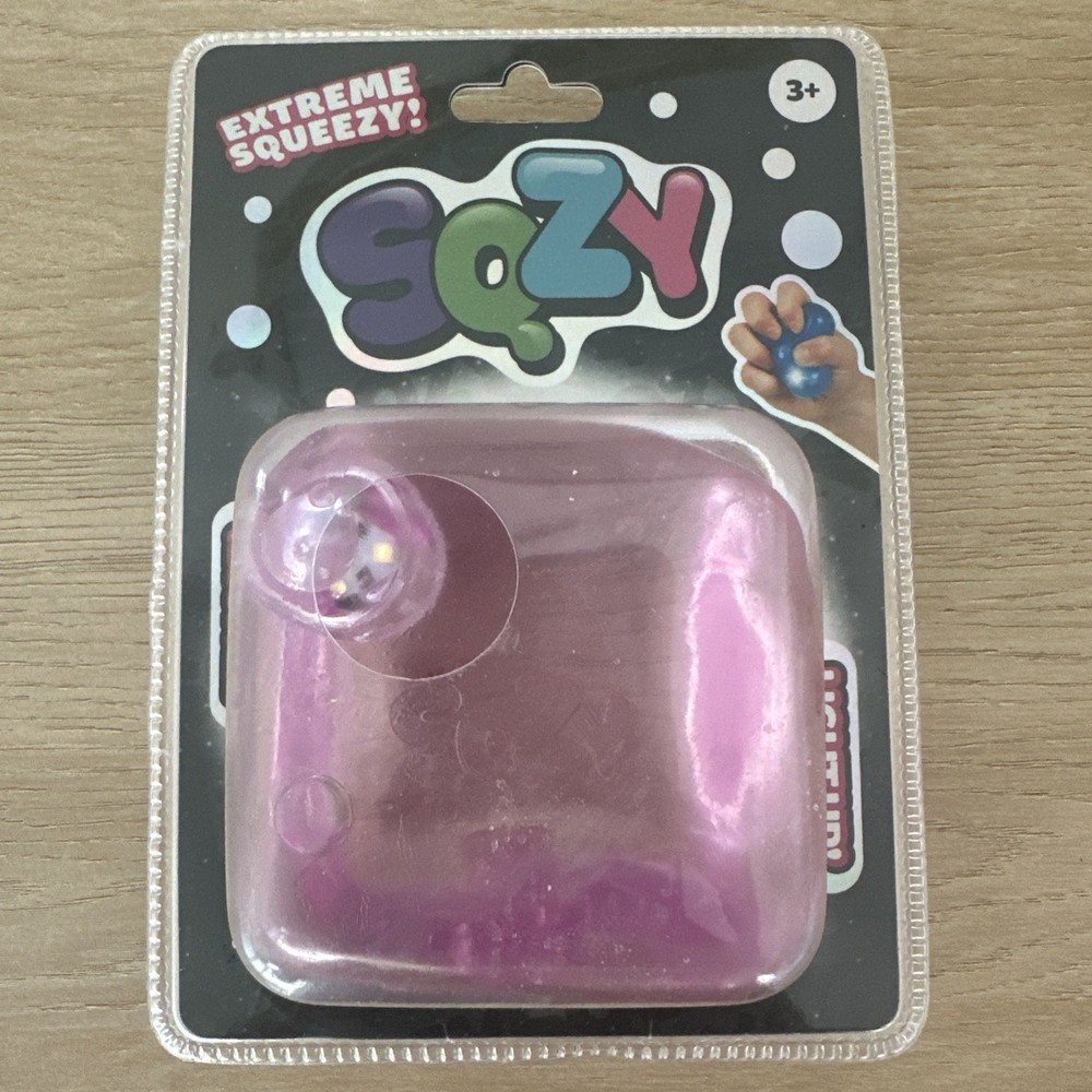 Sunny Days SQZY Squeezy Cube Light‑Up Squishy 3” Purple Gel Fidget – NeeDoh Styl