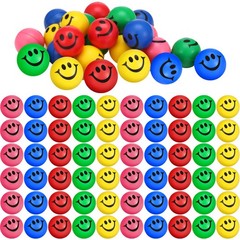 Skylety 100 Pieces Mini Smile Face Stress Balls Funny Stresbe Happy Foam Soft