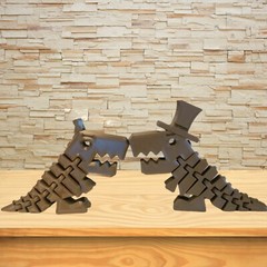 Mr And Mrs Trex, 3d Print dinosaur, party favor, fidget, Valentines Day, sensory