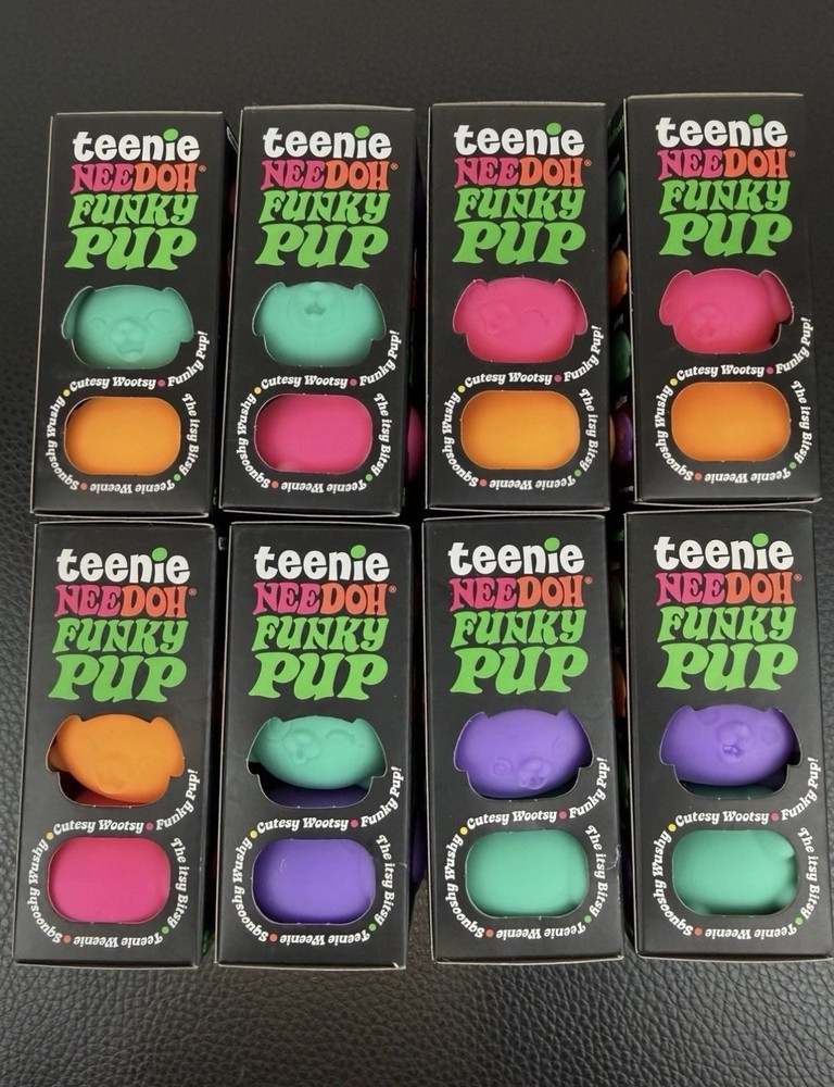 Schylling NEEDOH Teenie NEEDOH Funky Pup 3 Pack Box