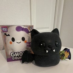 RMS Halloween BUNDLE viral Crazy Fun Ghost Squishy JUMBO bat Toy Black glitter