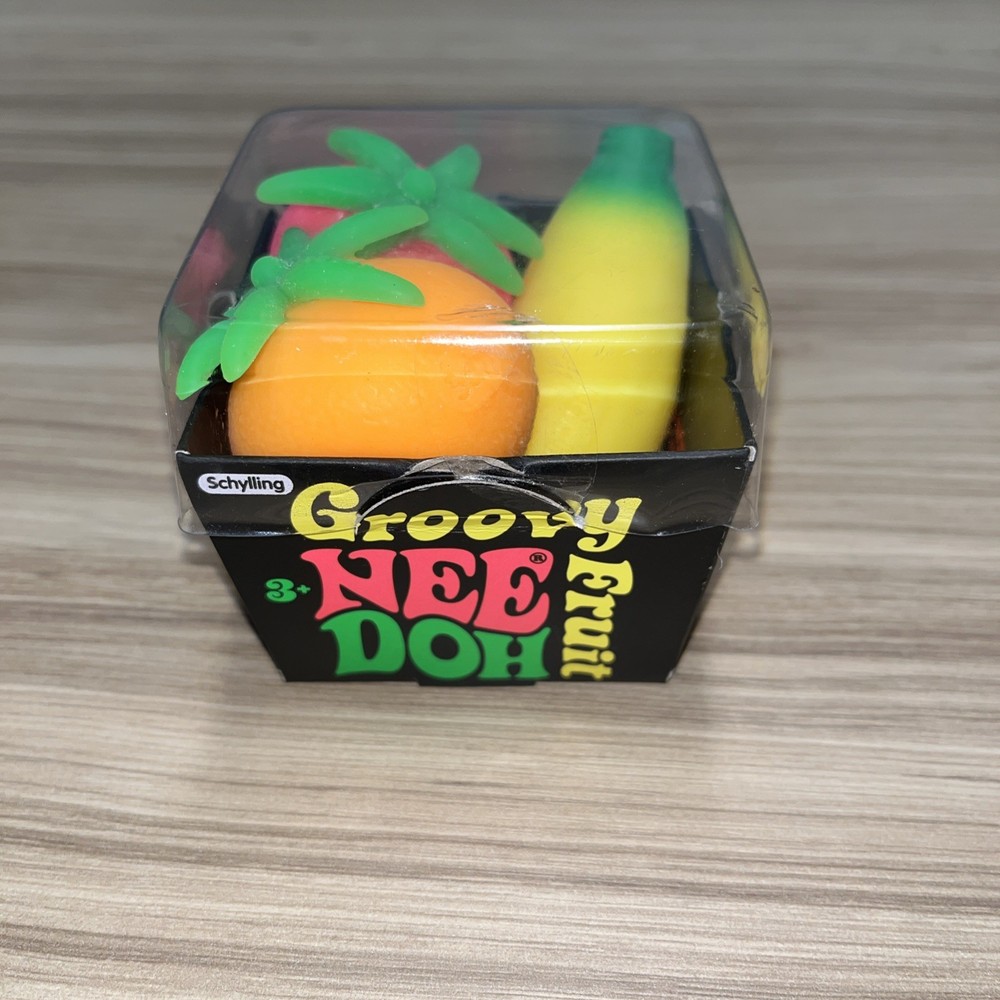 NeeDoh GROOVY FRUIT Basket Viral TikTok Squishy Set 3 Pack NEW