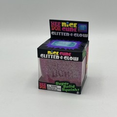 Nee Doh Nice Cube Glitter and Glow – PINK. Brand New. **FREE SHIPPING**
