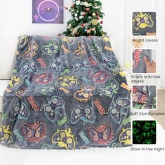 Glow in The Dark Game Throw Size 50″ x 60″ (130 x 150 cm) Glow Game Blanket