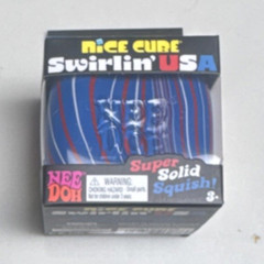Schylling Nee Doh Nice Cube Swirlin’ USA Red White Blue Squish Toy 25190NAB