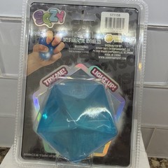 SUNNY DAYS SQZY light up! LARGE Extreme Squeezy Squeeze Toy BLUE Decahedron