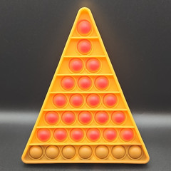 Triangle Pop It Tactile Sensory Toy Orange w/ Red Bubbles MPN INKAI 0521