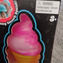 Schylling NeeDoh Nice Cream Cone Squish Squeeze Toy Pink/Yellow 26028NAB