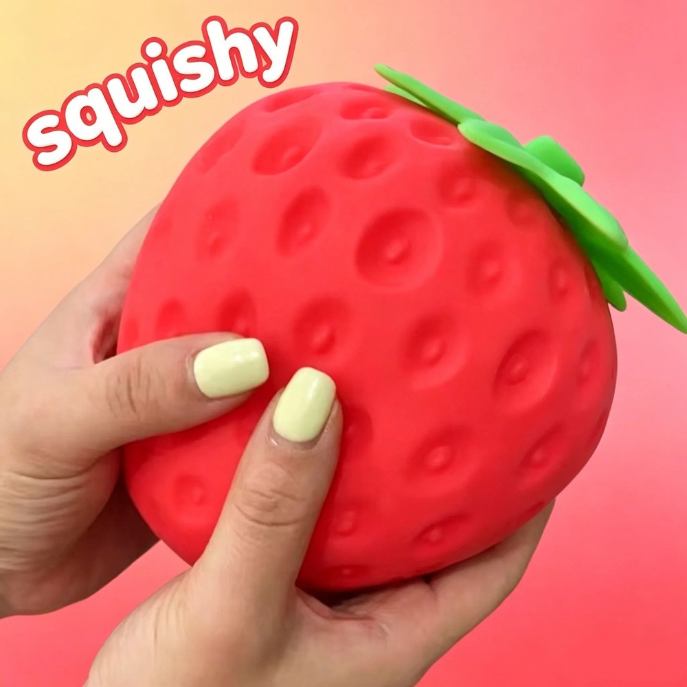 Sunny Days Jumbo Squeezy Strawberry Squishy Toy Stress Relief Sensory Fun – USA