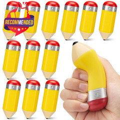 12 Pcs 3.94 Inches Pencil Stress Balls Toys Teacher Gift Kids Adult Classroom