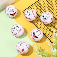 Arrowbash 24 Pcs 2.5 Face Baseball Stress Balls Bulk Funny Face Baseball