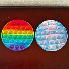 2x Circle Round Rainbow Push Pop Fidget Bubble Popper Stress It Reliever Autism