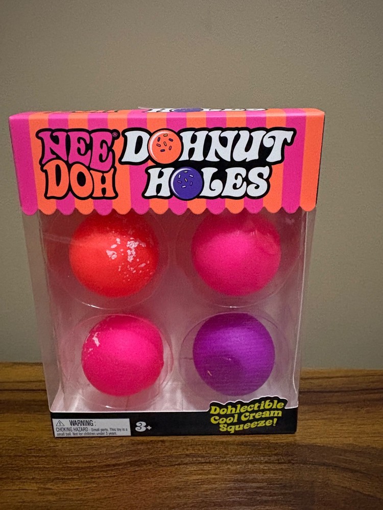 🔥VIRAL & NEW! Schylling NeeDoh Teenie Donut Holes 4 Pack NEE DOH 100% AUTHENTIC
