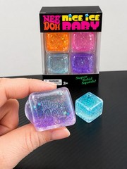 Glitter Needoh Nice Ice Baby 4 Pack Mini Cubes Squishy Stress Sparkle