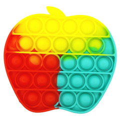Rainbow Apple Push Pop Game Bubble Audible Fidget For Kids