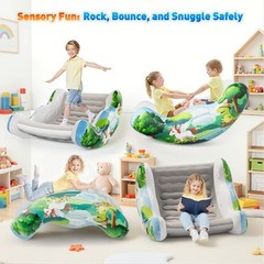 Sensory Chair for Kids, Inflatable Rocking Chair for Kids with Autism & Grey