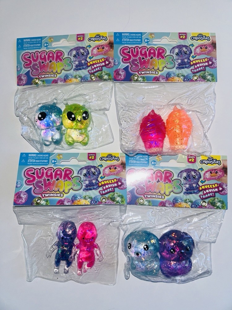 Sugar Swaps Twinsies Squishy 4 Packs Glitter Squeeze Toy NEW