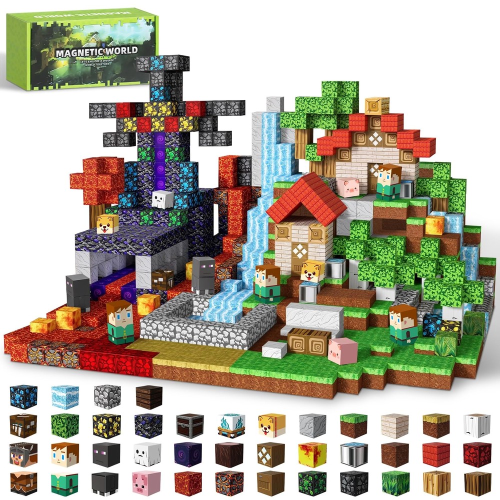 150PCS Magnetic Blocks for Kids, 0.8in Magnetic Building Block Toys for Boys Gir