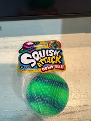 Ja-Ru Squish Attack Orbit Ball Green Blue Stretchy Fidget Sensory Toy 5508 NEW