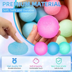 Faukait 3Pcs Squishy Textured Stress Balls Silky Soft Memory Gel Squeeze Balls