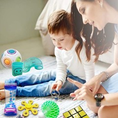 Scientoy Fidget Toy Set, 35 Pcs Sensory for ADD, OCD, Small, Multicolored