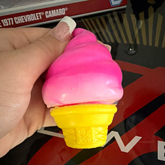 NeeDoh Ice Cream Cone Squishy Squeeze Toy Pink White Yellow Ages 3-4