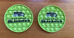 Seattle Seahawks Green Round Silicone Fidget Toy • Pop It- quantity 2
