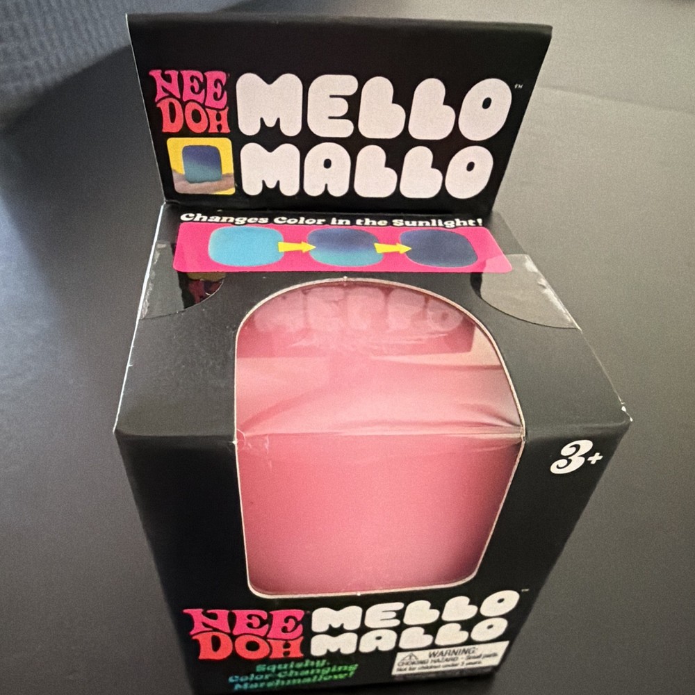 NeeDoh Mello Mallo Color-Changing Squish Squeeze Toy, Pink, Ages 3-5