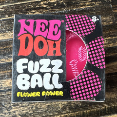 Schylling NeeDoh Fuzz Ball Flower Power Velvet Tactile Squeeze Toy Pink 26042HY