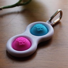 Fat Brain Toys Simpl Dimpl Fidget Keychain Blue/Pink Stress Relief Sensory Toy