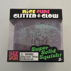 Nee Doh Nice Cube Glitter & Glow Squish Purple Age 3+ 26056HY