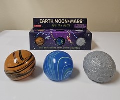 Earth Moon & Mars Squishy Balls 2.5″ Aurora Soft & Squishy Solar System