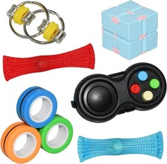 QINGLER Sensory Fidget Toys Set 6 Pack Stocking Stuffers Small, Colorful