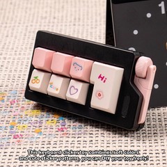 Keyboard Fidget Toys, Pink Loud Clicker 1 inch, Black