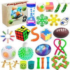 Scientoy Fidget Toy Set, 35 Pcs Sensory for ADD, OCD, Small, Multicolored