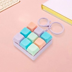 Fidget Decompression 9 Keyboard Key Toy Creative Bag Pendant For Kids Adults
