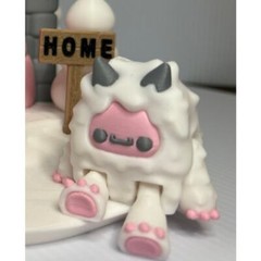 Yeti Figurine 3D Printed – Abominable Snowman in Blue or Pink – Articulating Toy