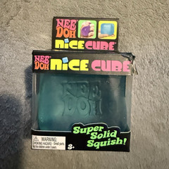Nee Doh Nice Cube Super Solid Squish Tactile Squeeze Toy Blue Pink Purple