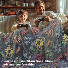 Glow in The Dark Game Throw Size 50″ x 60″ (130 x 150 cm) Glow Game Blanket