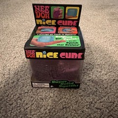 NEW Nee Doh Nice Cube Super Solid Squish Purple Toy, FAST SHIPPING!