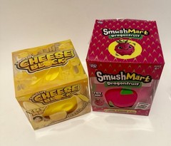 NEW Squishy CHEESE BLOCK Stretchy Squeeze & SmushMart Dragonfruit Lot Of 2
