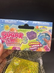 Sugar Swaps Building Blocks Yellow Glitter Squishy Sensory Fidget Toy ORB NEW (1