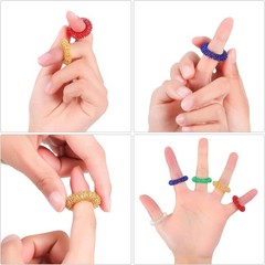 30 Pieces Acupressure Rings Spiky Sensory Red, Blue, Green, Gold, Silver