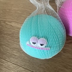 Viral Orb Curiosities Funny Face Balls Squishy (Teal, Pink) Lot Of 2