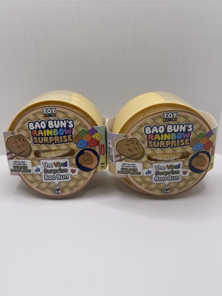 Set of 2 Viral Surprise Bao Bun’s Rainbow Mystery Dumpling Gold Series Squishy