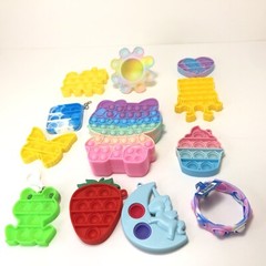 Bubble Pop Stress Relief Toy Lot Sensory Squishy Kitty Heart Cupcake Frog