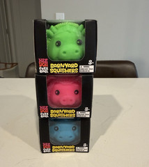 Schylling NeeDoh Fuzz Ball Barnyard Squishers Velvet Squeeze Set 3+﻿ (P,G,B)