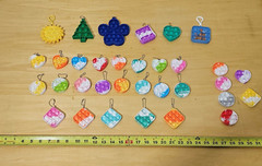 Lot 33 Carabiner Push Pop Bubble Snap Sensory Fidget Toy Keychain Party Favors