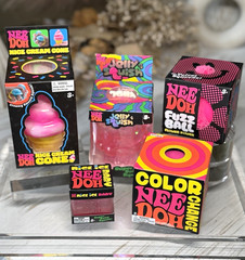 Schylling NeeDoh Pink Lot Fuzz Ball Flower Power Nice Cream Jelly Squish Ages 3+
